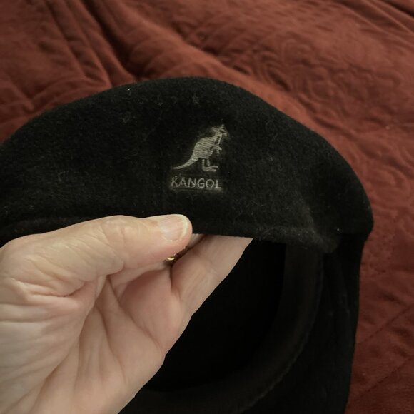 Kangol Navy 100% Wool 504 Mens Sz M Fedora Newsboy Hat Cap Golf , Stained Tag - Picture 6 of 9